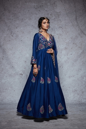 Gardish Royal Blue Saira Anarkali Set